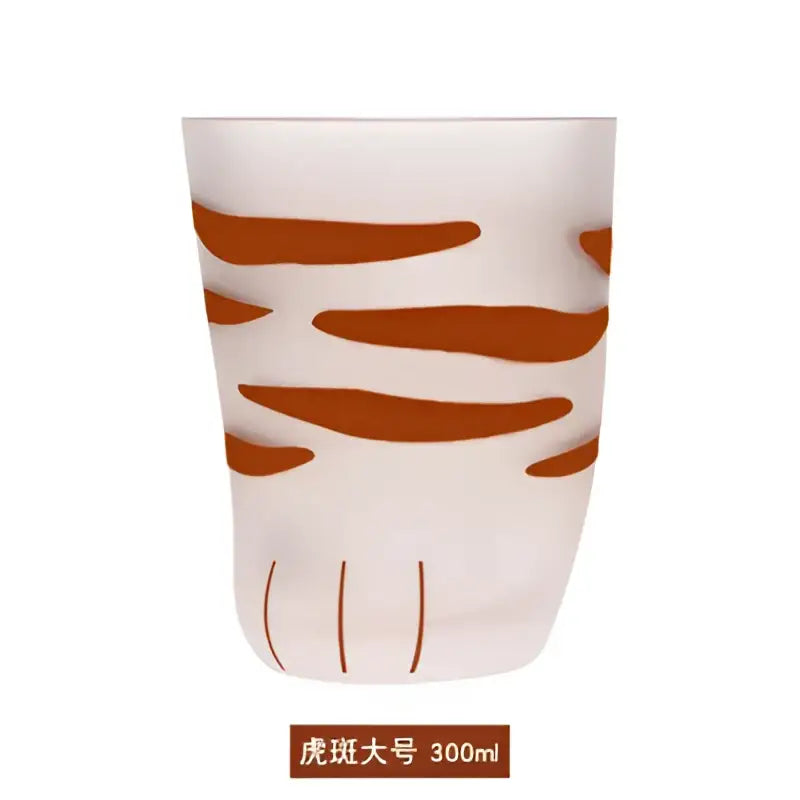 Orange Black Cat Paw Glass