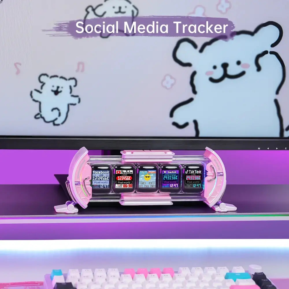 Pink White Gaming Clock