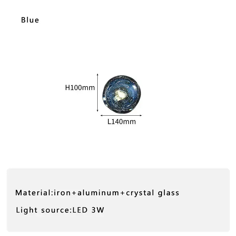 Blue Amber Glass Sconce