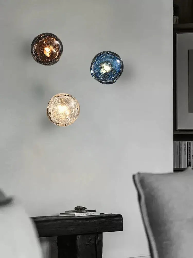 Blue Amber Glass Sconce