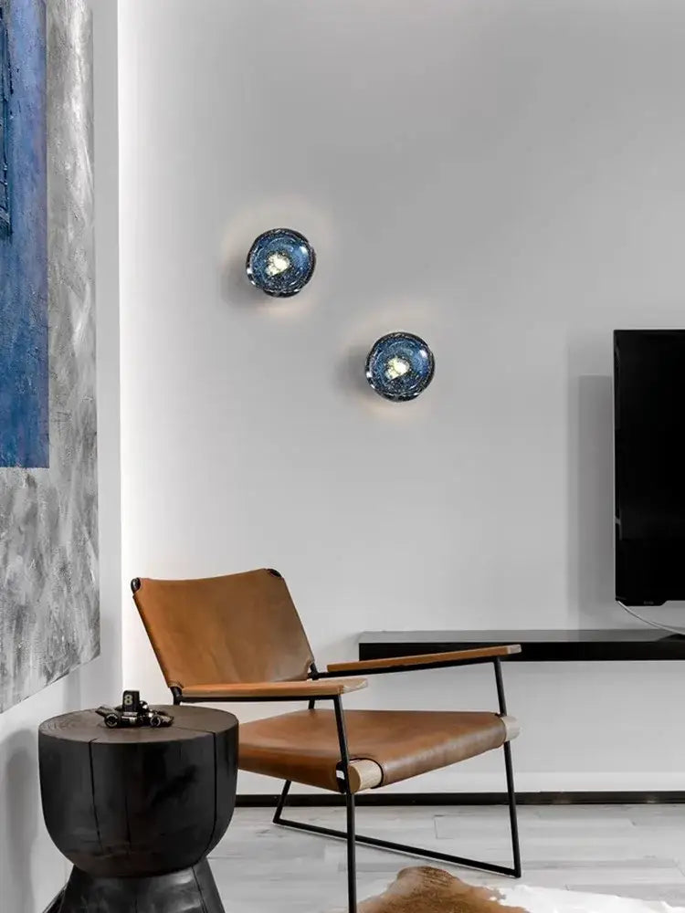 Blue Amber Glass Sconce