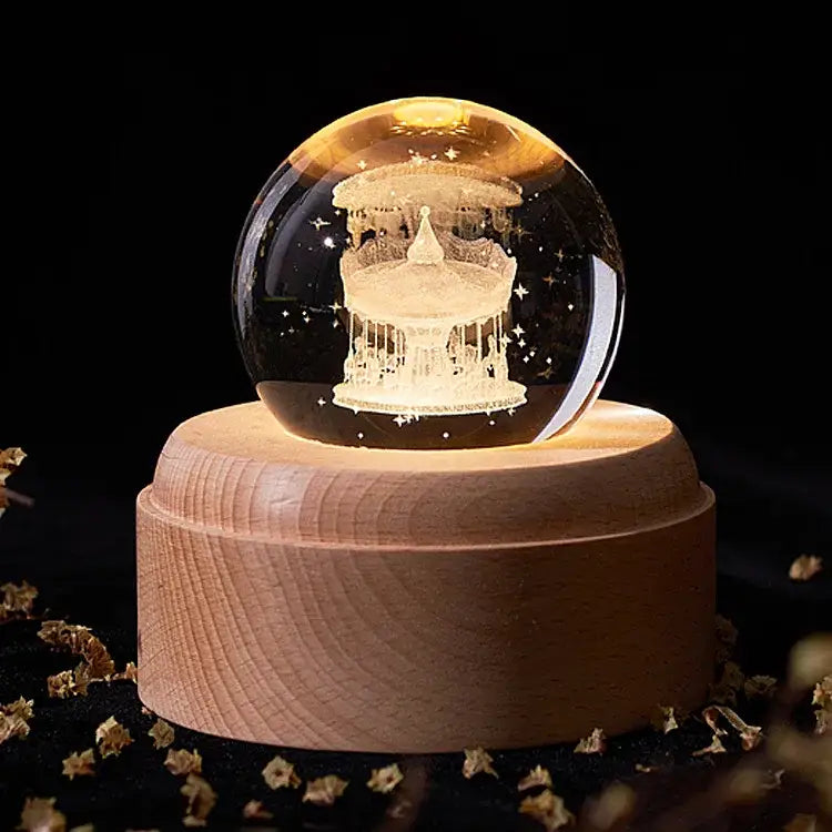 Wooden Crystal Music Box