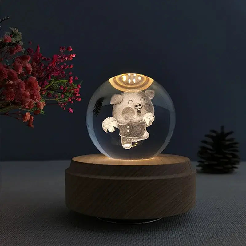 Wooden Crystal Music Box