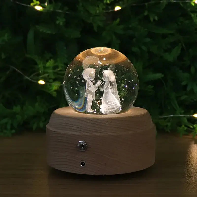 Wooden Crystal Music Box