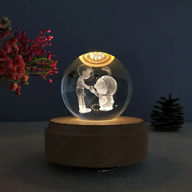 Wooden Crystal Music Box