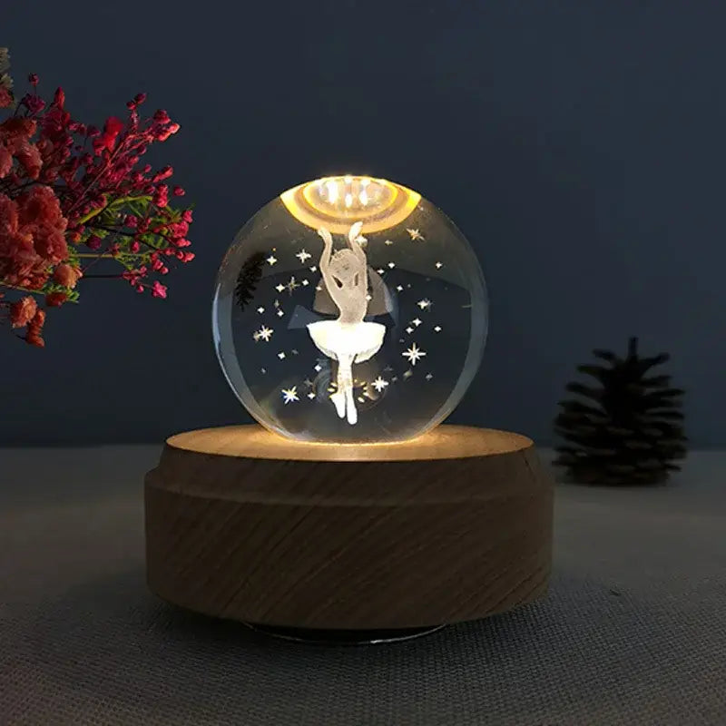 Wooden Crystal Music Box