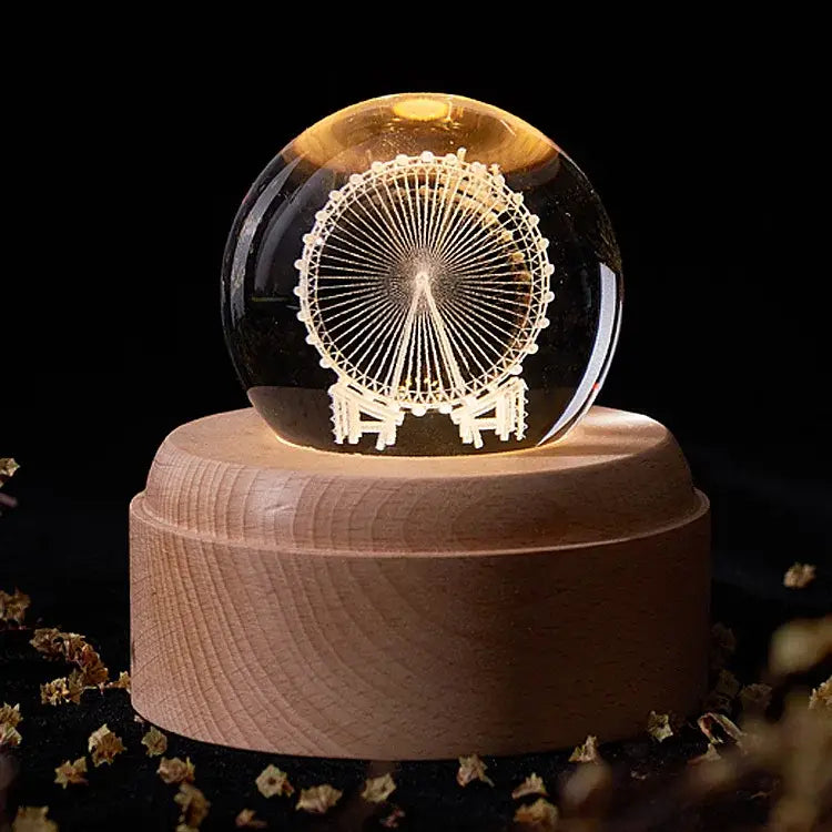 Wooden Crystal Music Box