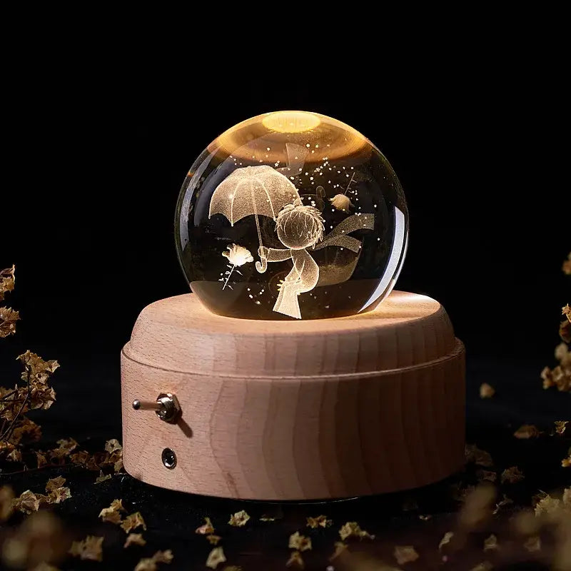 Wooden Crystal Music Box