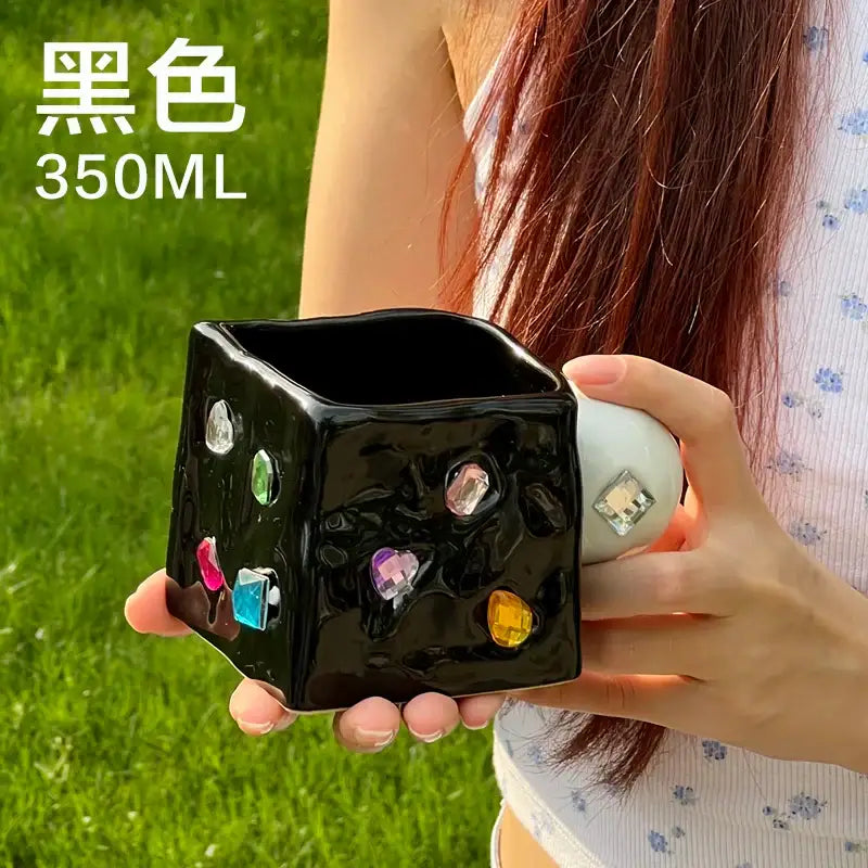 Black Diamond Ceramic Planter