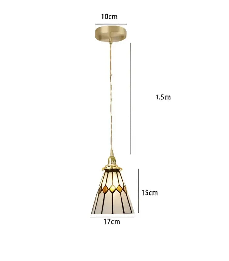 Amber Glass Geometric Pendant Light for Dining