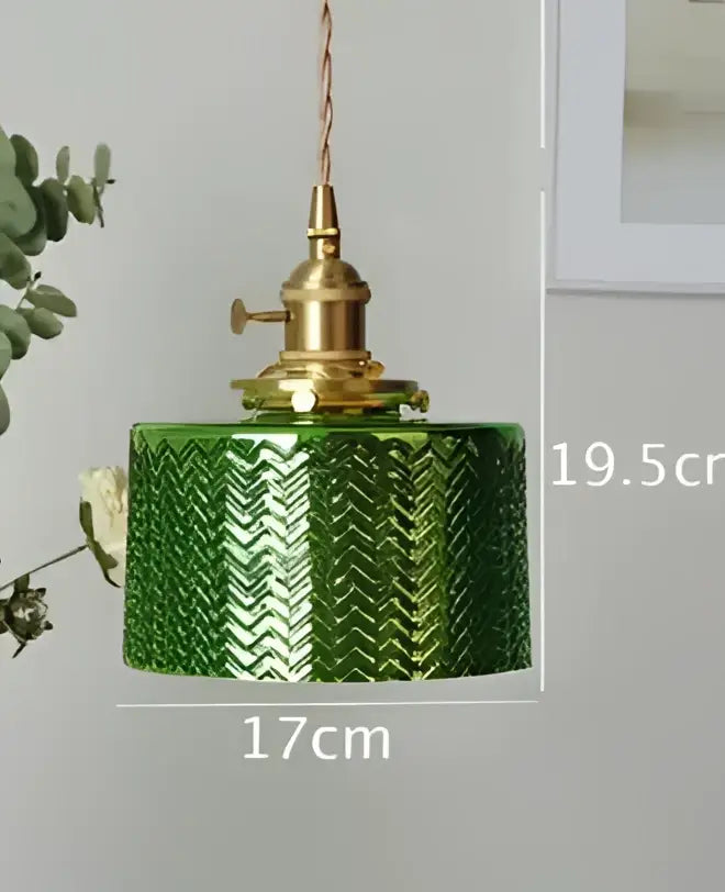 Amber Glass Geometric Pendant Light for Dining