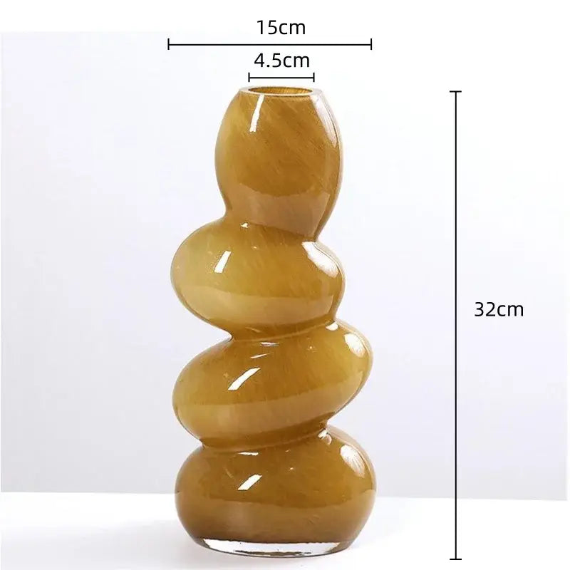 Amber Glass Terrarium Geometric Living Room Vase