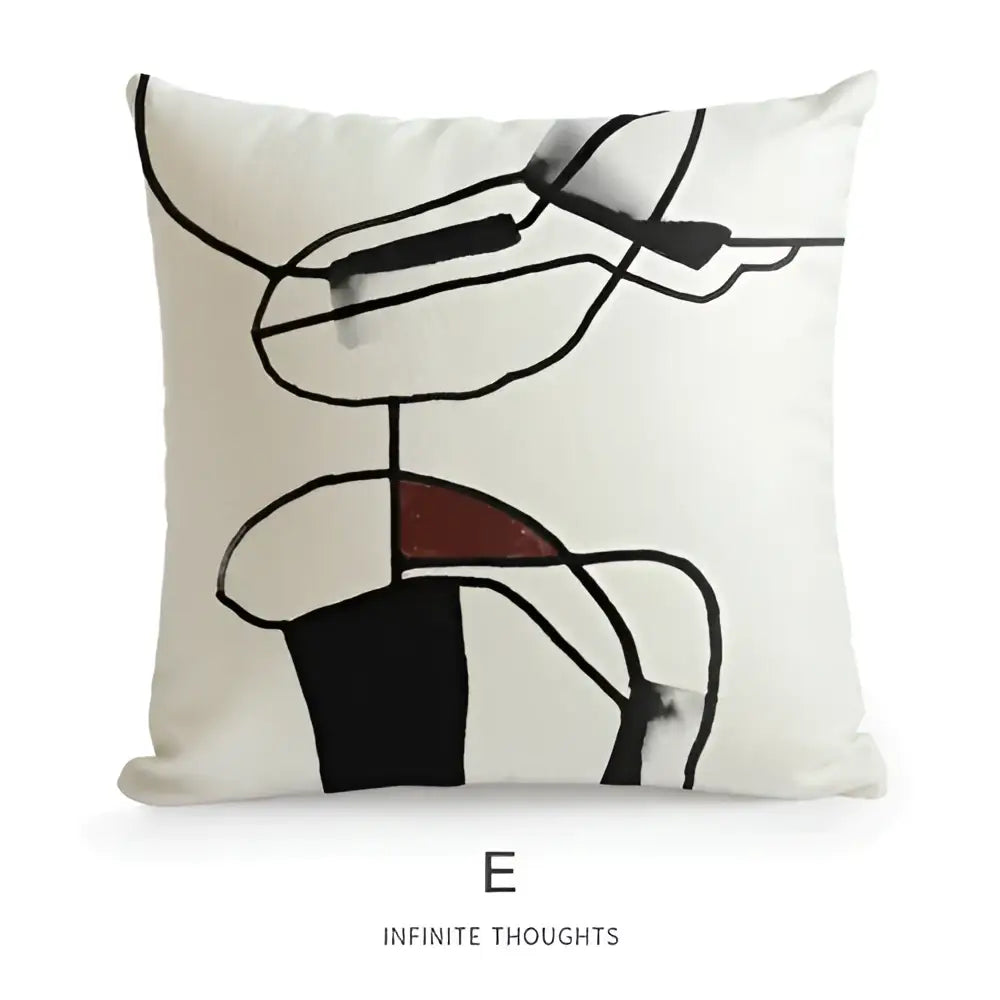 White Portrait Cushion Cover
