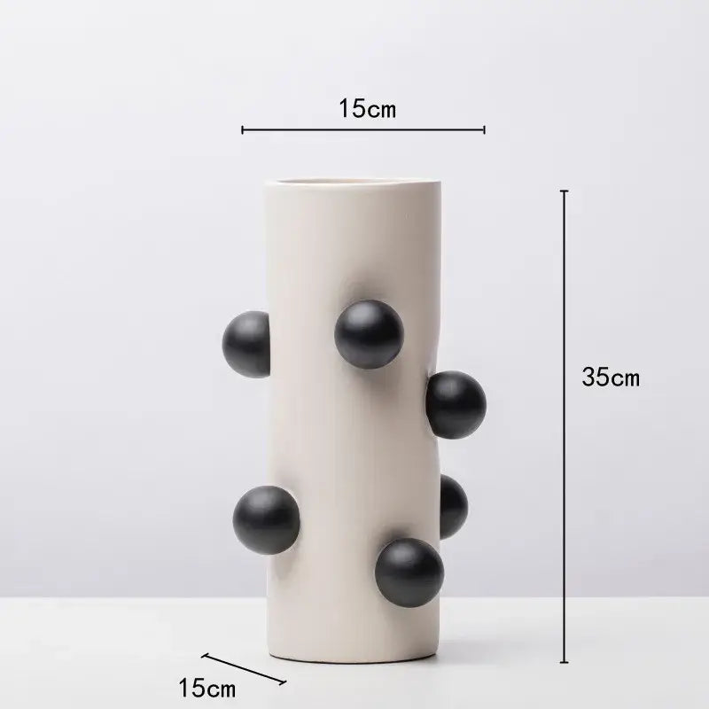 Gray Ceramic Ball Vase