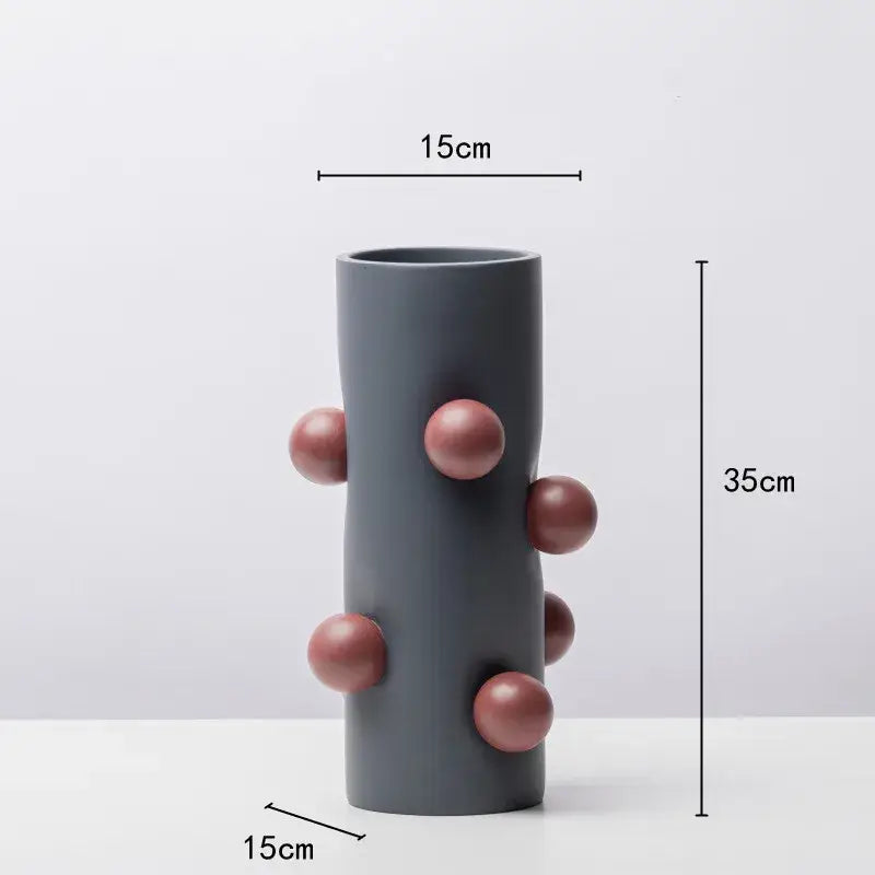 Gray Ceramic Ball Vase