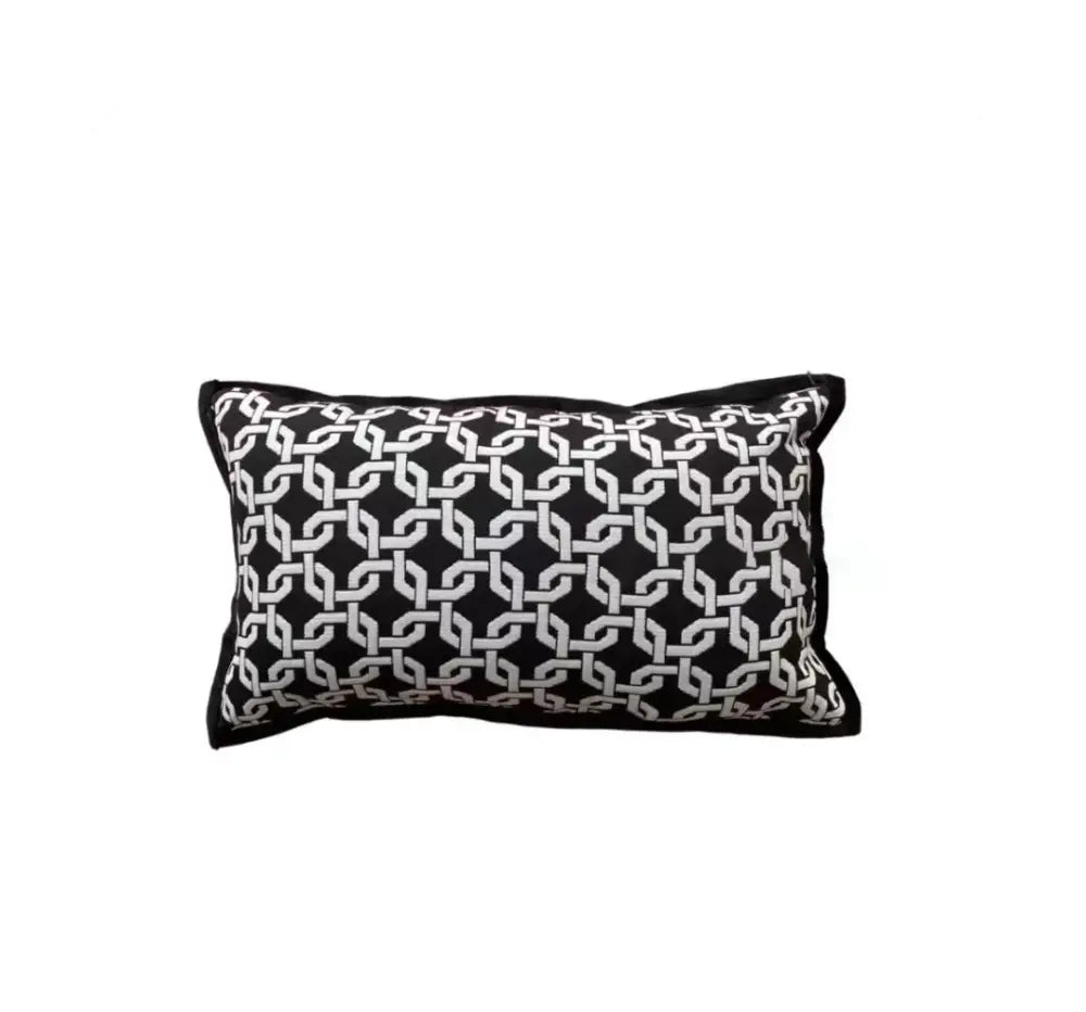Black Cream Jacquard Pillow