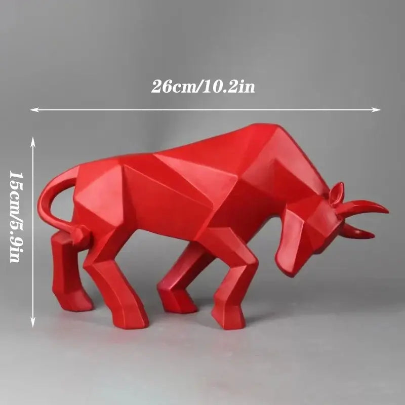 Black White Bull Bison Sculpture in Resin