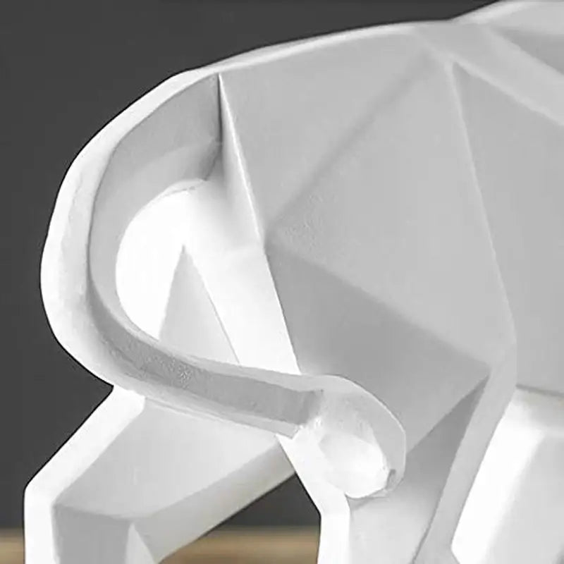Black White Bull Bison Sculpture in Resin