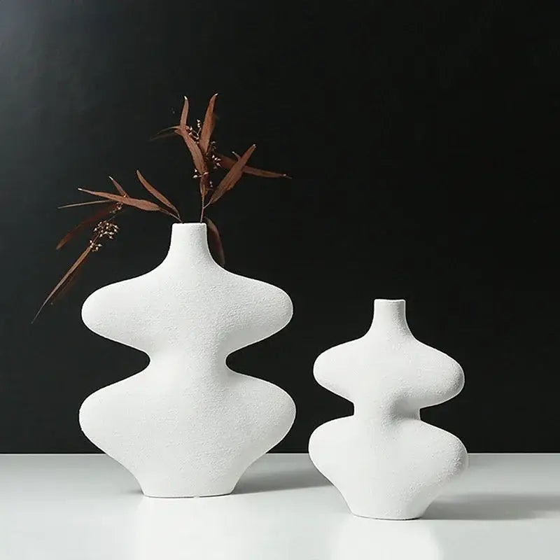 Black White Vase Set