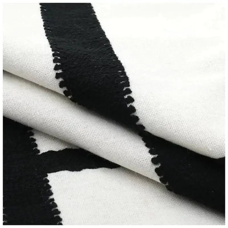 Black White Burlap Cushion