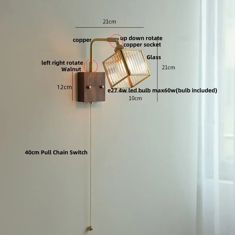 Blue Brass LED Sconce