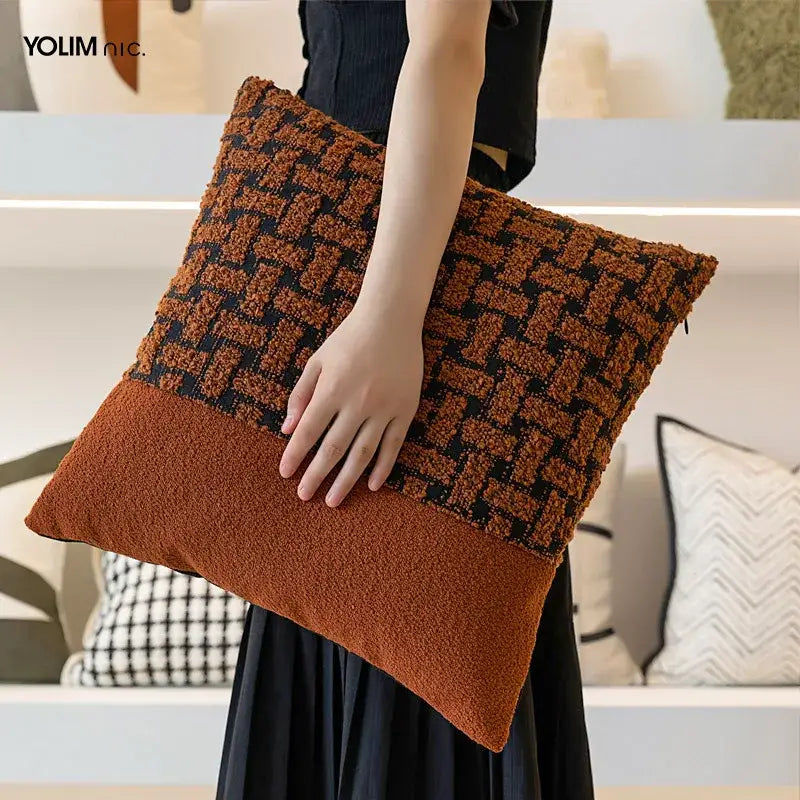 Caramel Velvet Throw Pillow