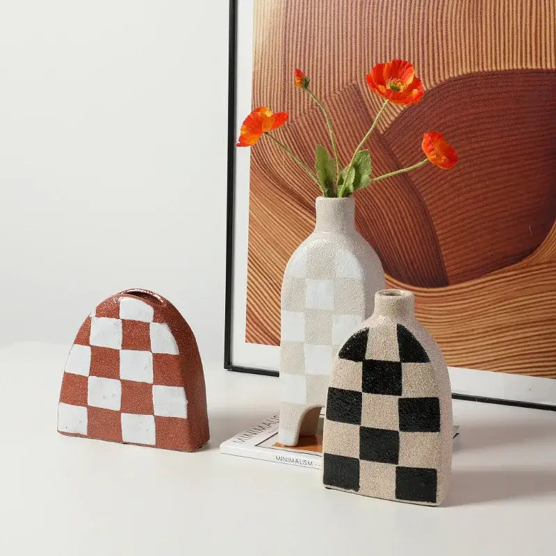Ceramic Geometric Vase Set
