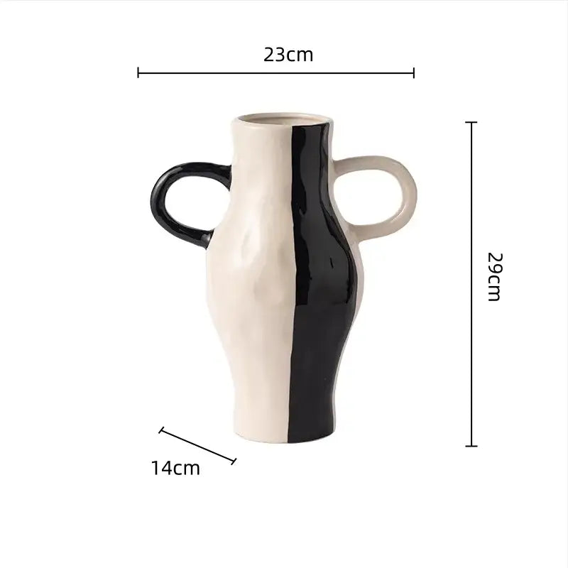 White Black Pattern Vase