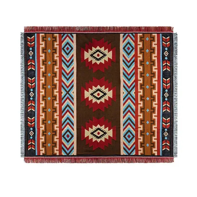 Cotton Geometric Sofa Blanket