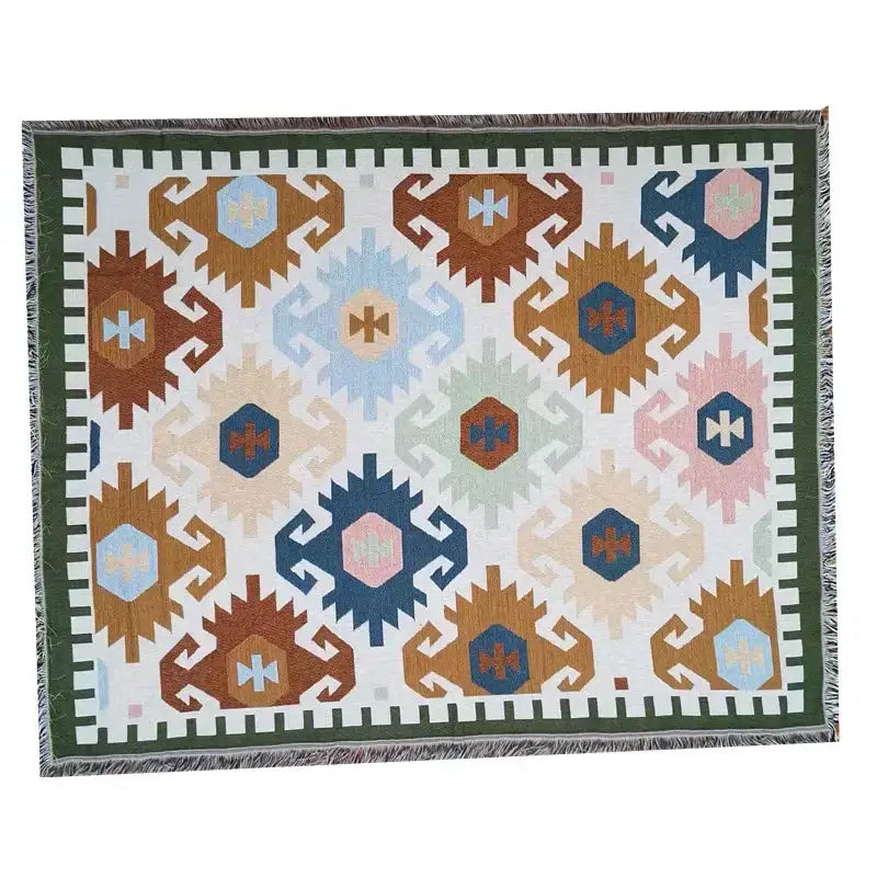 Cotton Geometric Sofa Blanket