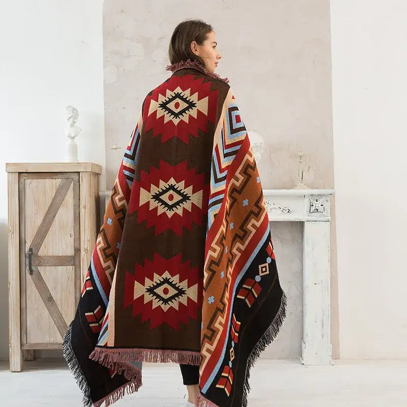 Cotton Geometric Sofa Blanket