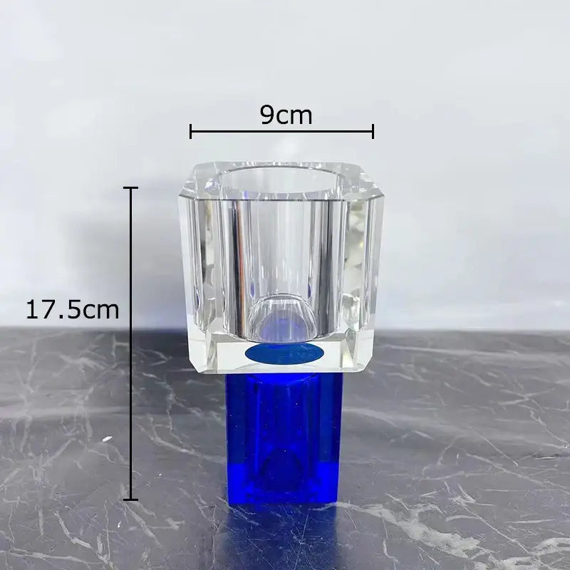 Crystal Glass Vase with Flowers