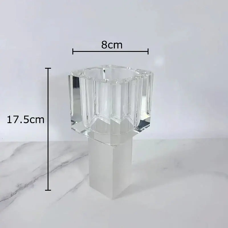 Crystal Glass Vase with Flowers