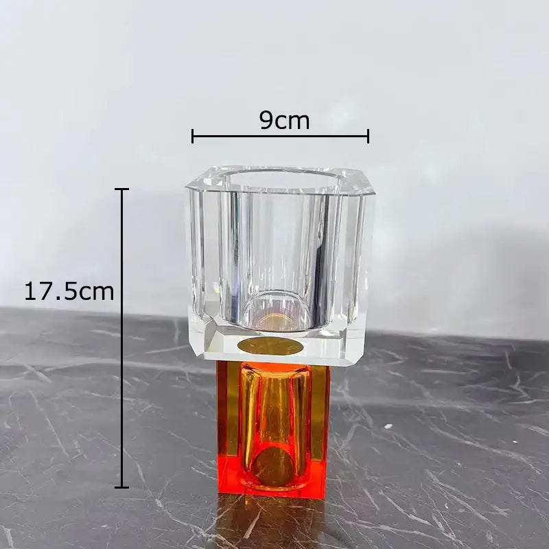 Crystal Glass Vase with Flowers