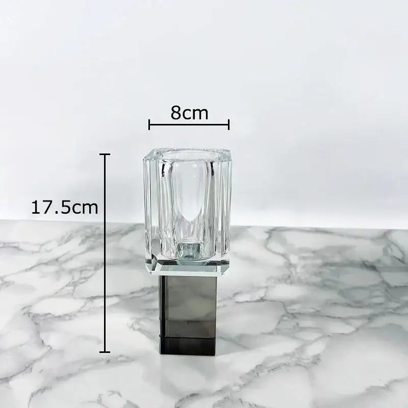 Crystal Glass Vase with Flowers