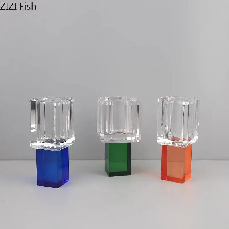 Crystal Glass Vase with Flowers