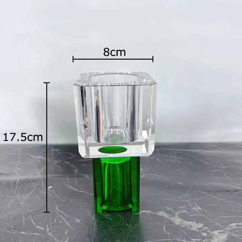 Crystal Glass Vase with Flowers