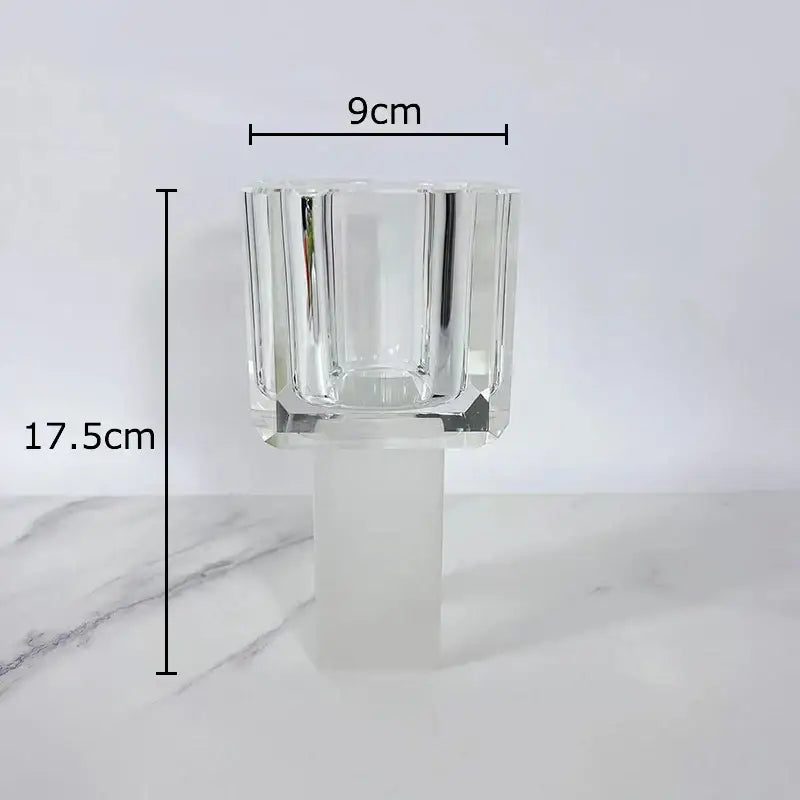 Crystal Glass Vase with Flowers