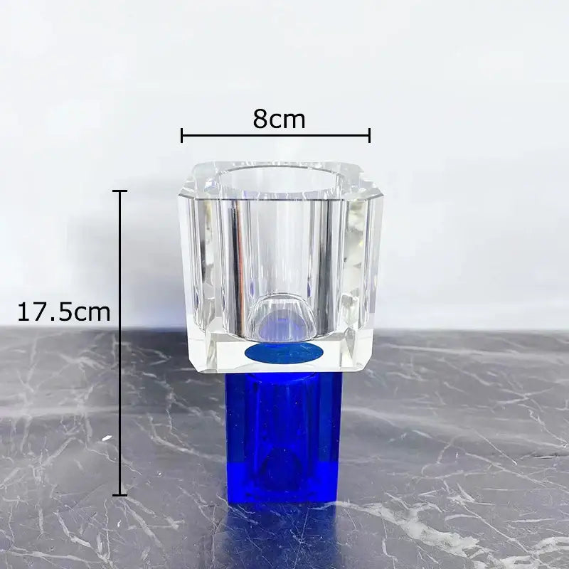 Crystal Glass Vase with Flowers