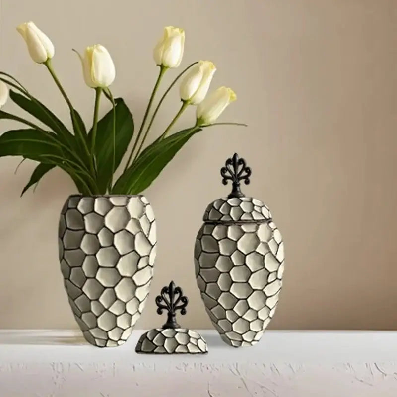 Gray Diamond Ceramic Vase