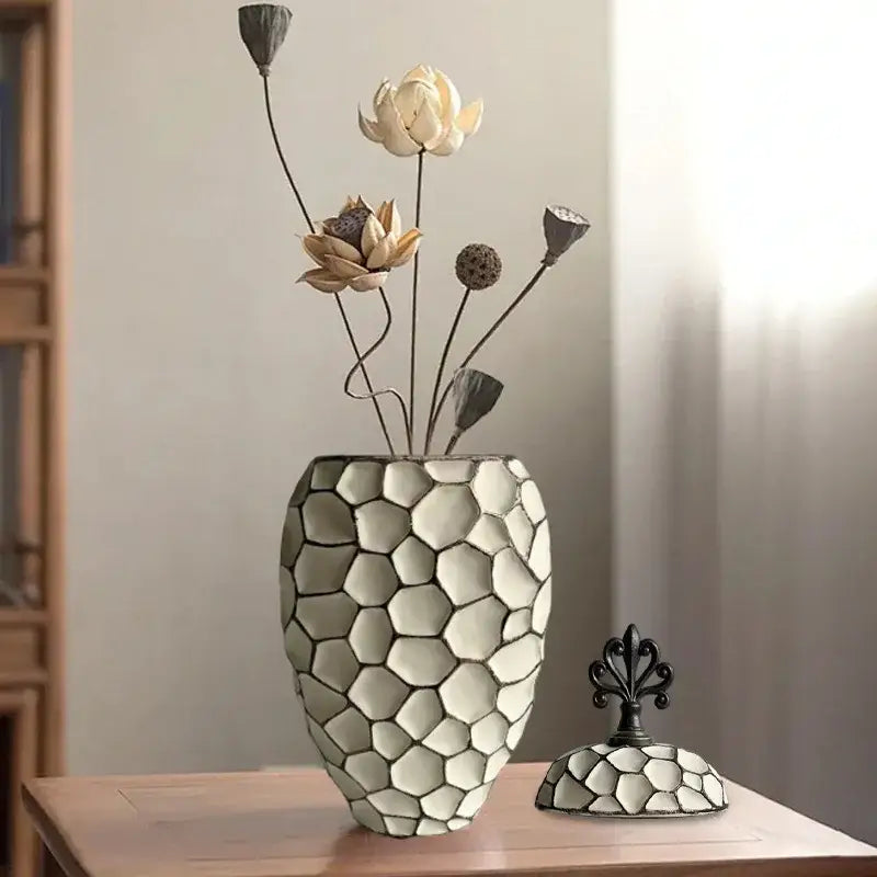Gray Diamond Ceramic Vase