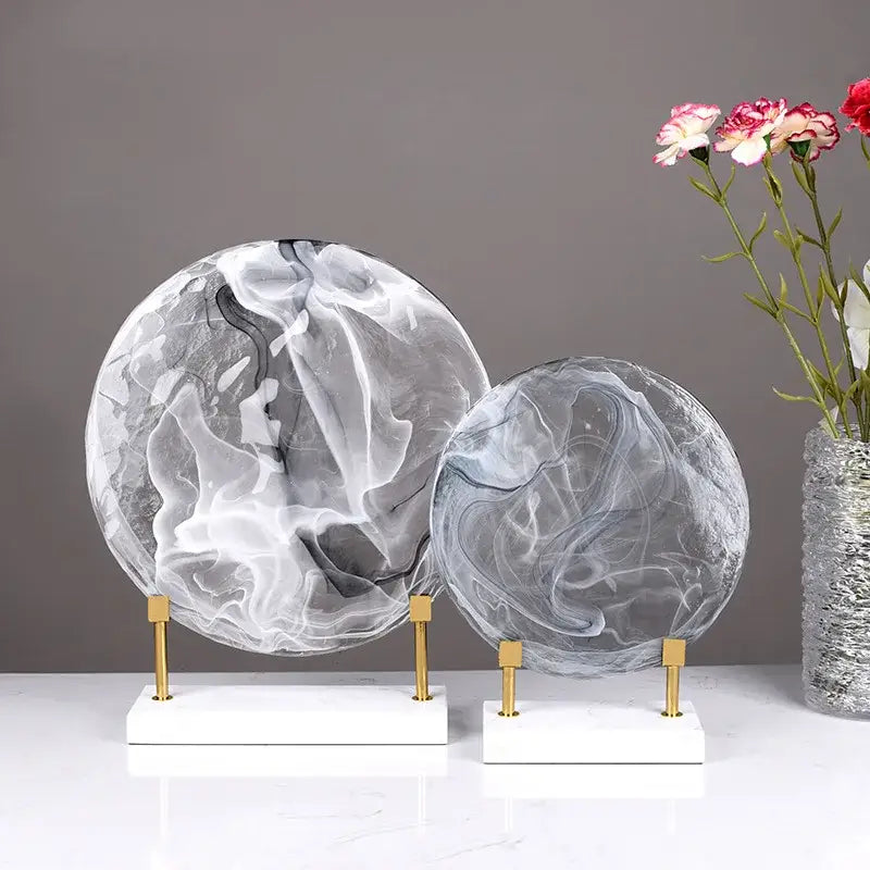 Marble Glass Orb Figurines