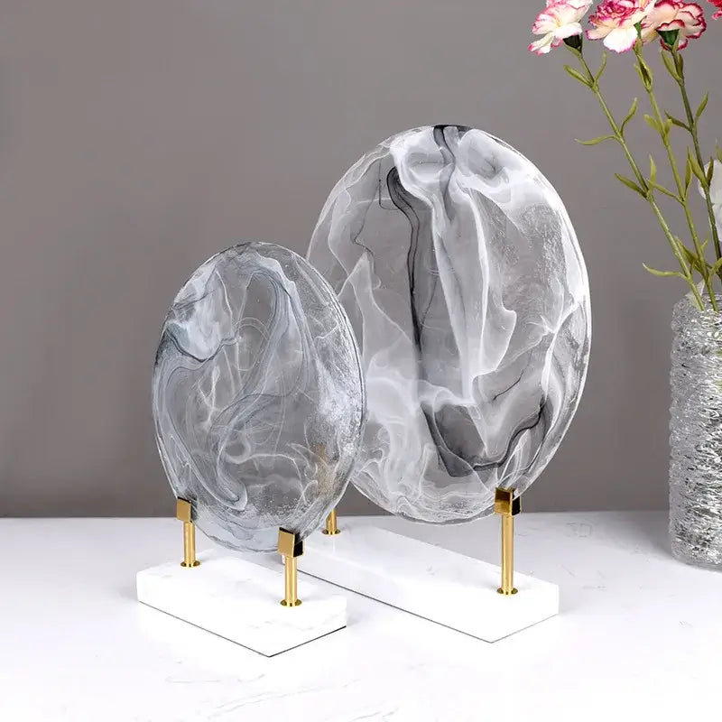 Marble Glass Orb Figurines