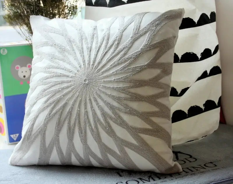Grey Geometric Cushion Cover