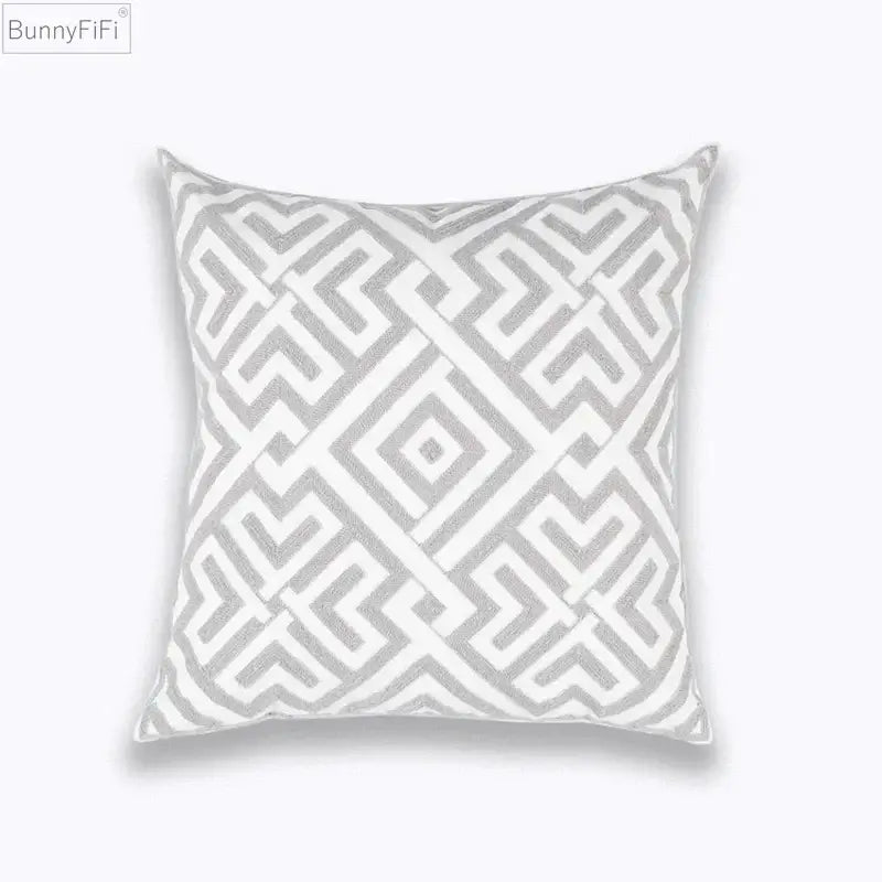 Grey Geometric Cushion Cover