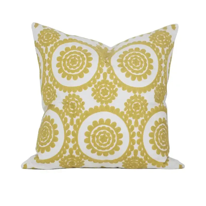 White Grey Geometric Cushion