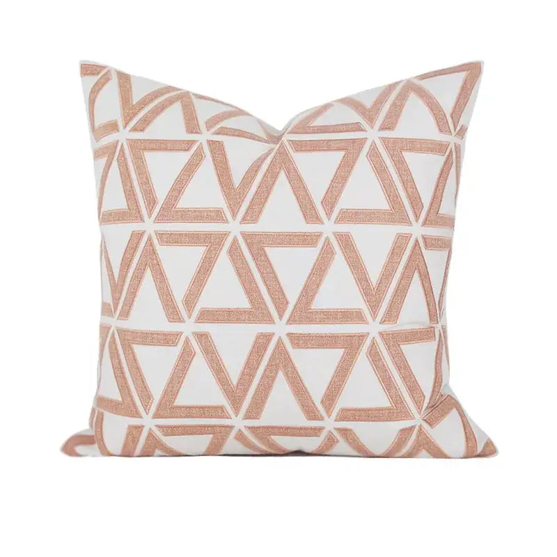 White Grey Geometric Cushion