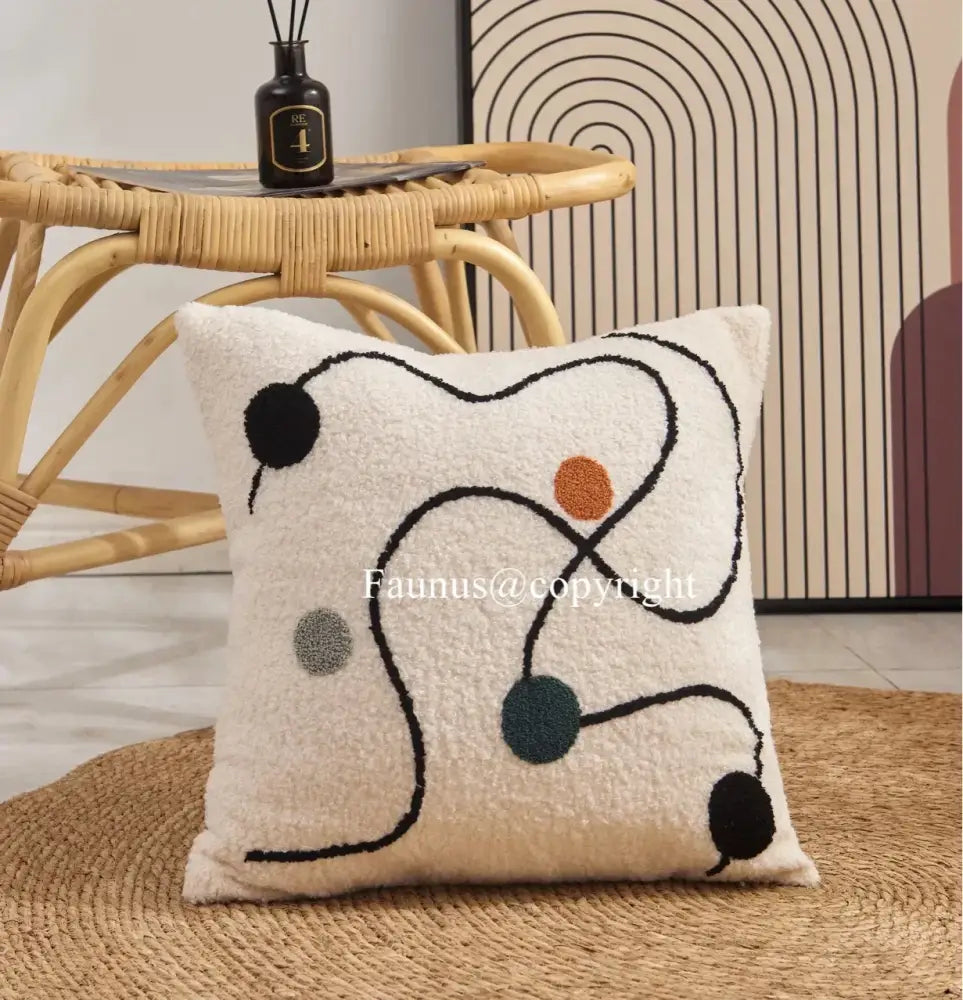 Cream Geometric Cushion Nordic Cover