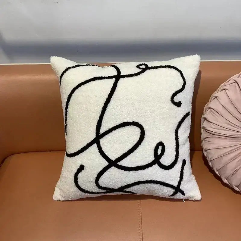 Cream Geometric Cushion Nordic Cover