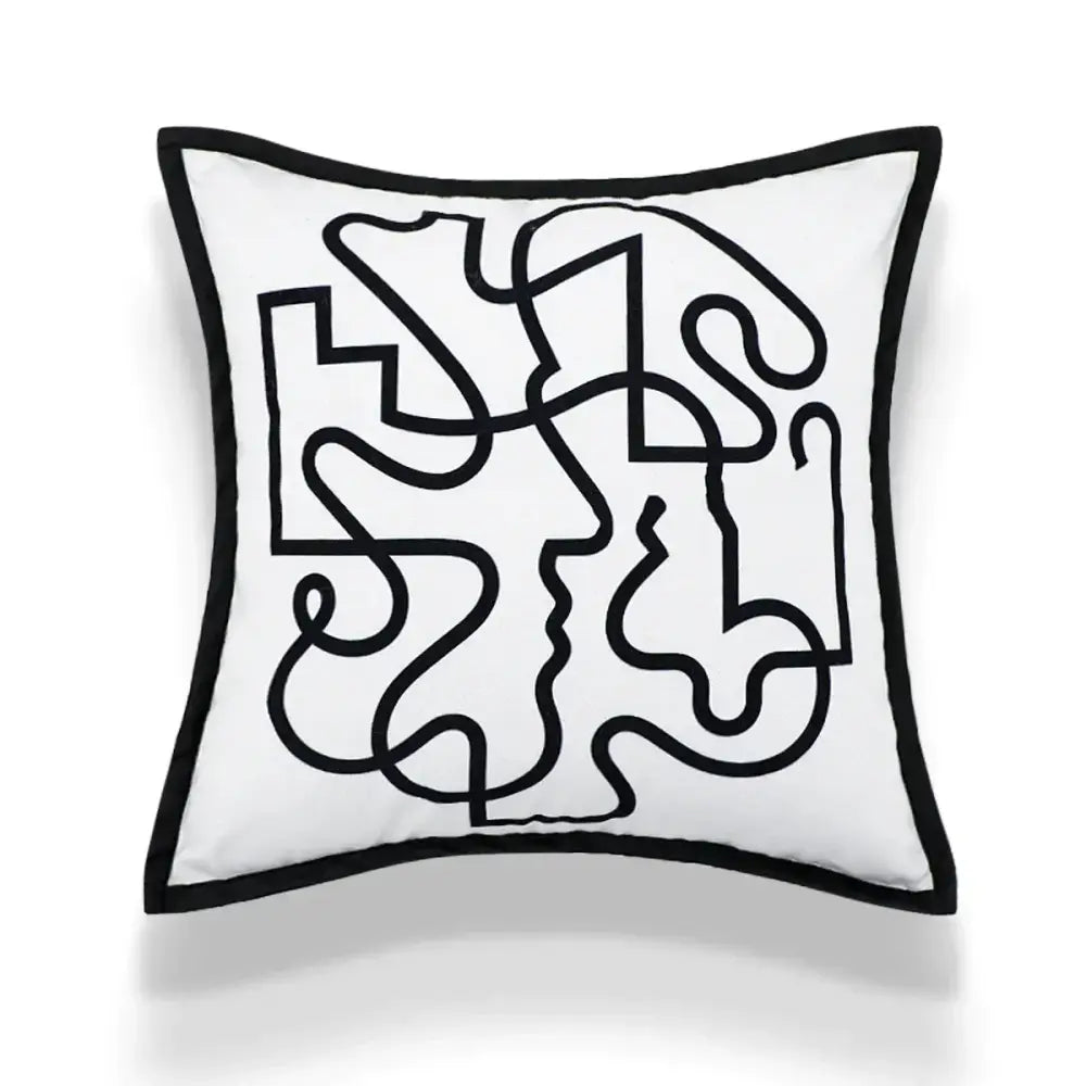 Cream Geometric Cushion Nordic Cover
